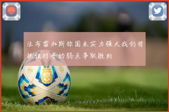 法布雷加斯称国米实力强大我们将抓住对手的弱点争取胜利